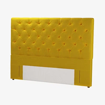Sofa.com Standalone Rosalie 130cm Super King Headboard in Canary Cotton Matt Velvet - sofa.com