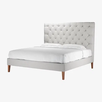 Sofa.com Rosalie 150cm Super King Bed in Alabaster Brushed Linen Cotton - sofa.com