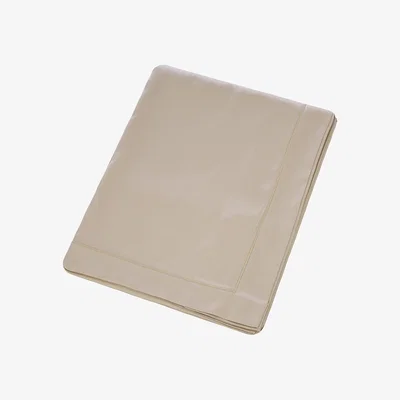 Amara Celso de Lemos - Bourdon Egyptian Cotton Sateen Flat Sheet - Powder - King