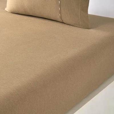 Amara BOSS Home - Sense Fitted Sheet - Camel - Single