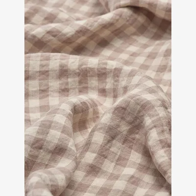 John Lewis Piglet in Bed Gingham Linen Flat Sheets