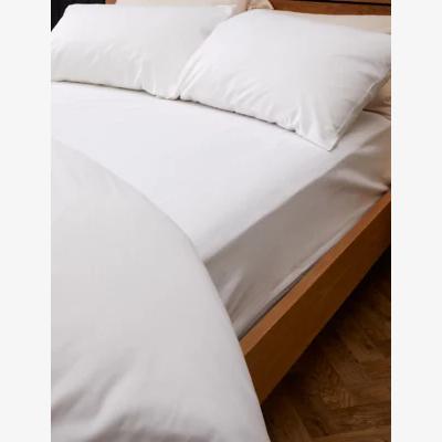 Marks & Spencer M&S Pure Brushed Cotton Extra Deep Fitted Sheet - SGL - White, White,Sand,Silver Grey,Midnight Navy,Sage,Charcoal,Grey Marl,Biscuit,Duck Egg,Blush,Seafoam,Chambray
