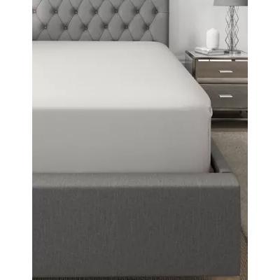 Marks & Spencer M&S Egyptian Cotton 400 Thread Count Sateen Extra Deep Fitted Sheet - SGL - Pearl Grey, Pearl Grey,Light Cream