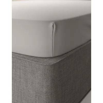 Marks & Spencer M&S Egyptian Cotton 400 Thread Count Sateen Fitted Sheet - SGL - Pearl Grey, Pearl Grey,Light Cream