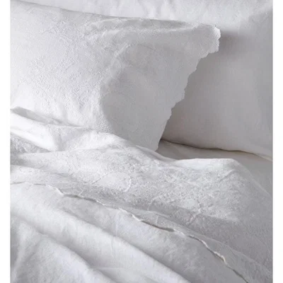 OKA Single Plain Sheet, Huguenot - White