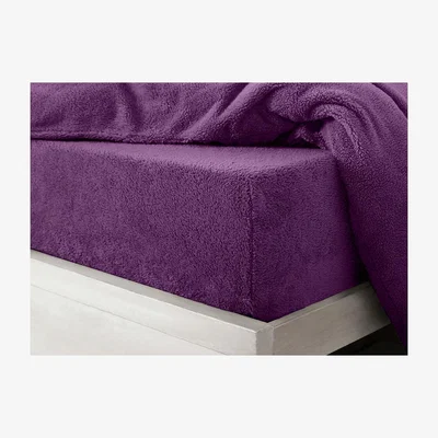 The Range Teddy Purple Soft Cosy Thermal Fleece Fitted Sheet  - Purple / Single