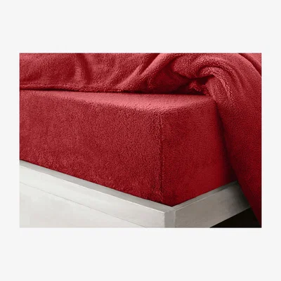 The Range Teddy Red Soft Cosy Thermal Fleece Fitted Sheet  - Red / Single