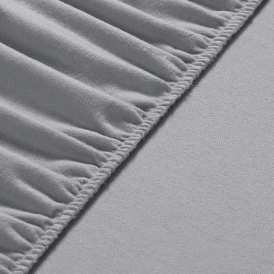 The Range Velvet Flannel Cotton-Flannel Fitted Bed Sheet - Deep Pocket x32 cm - Warm Grey  / Single