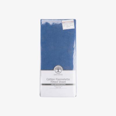 The Range Flannelette Fitted Sheet  - Blue / Single