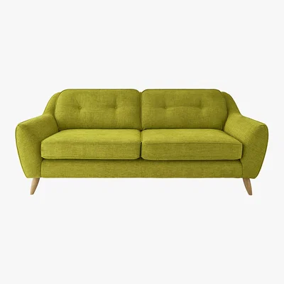 Amara Orla Kiely - Laurel Three Seater Sofa - Eske Yellow Olive