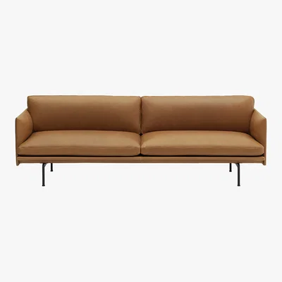 Amara Muuto - Outline 3 Seater Sofa - Cognac