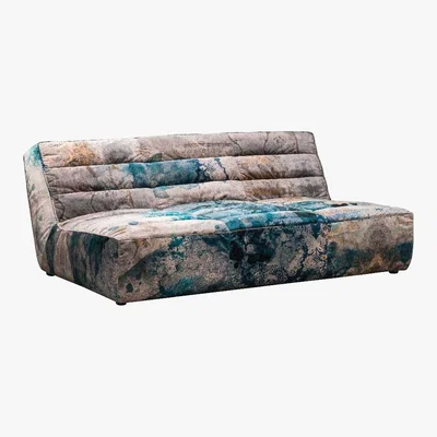 Barker and Stonehouse Timothy Oulton Shabby Sectional 4 Seater Sofa, Faded and Degraded Melting Paisley