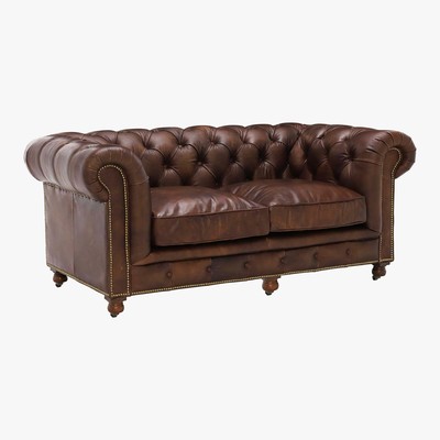 Barker and Stonehouse Asquith Leather 2.5 Seater Chesterfield Sofa