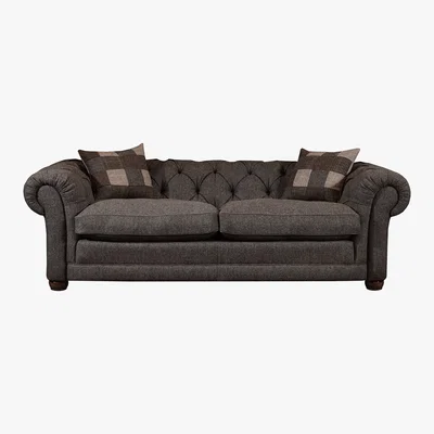 Barker and Stonehouse Harris Tweed Castlebay Midi Chesterfield Sofa