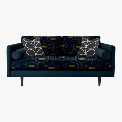 Barker and Stonehouse Orla Kiely Mimosa Medium Sofa, Patterned Velvet
