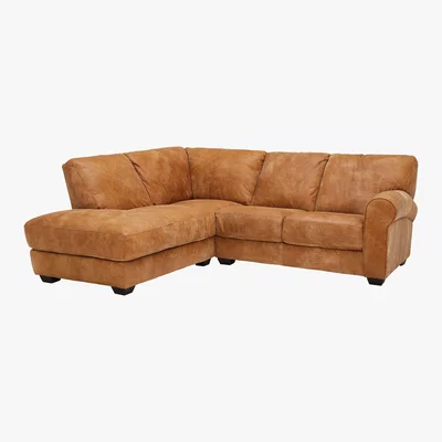 Barker and Stonehouse Houston Left Hand Facing Leather Corner Sofa