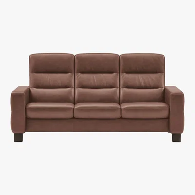 Barker and Stonehouse Stressless Wave High Back 3 Seater Sofa, Leather