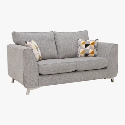 Barker and Stonehouse Daxon Standard Back 2 Seater Sofa, Silver Larson Plain