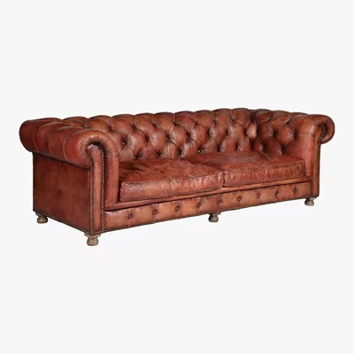 Barker and Stonehouse Timothy Oulton Westminster Feather 3 Seater Chesterfield Sofa, Vagabond Red