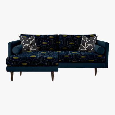 Barker and Stonehouse Orla Kiely Mimosa Large Chaise Sofa, Patterned Velvet