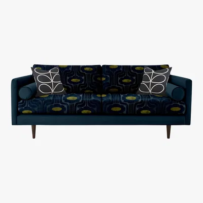 Barker and Stonehouse Orla Kiely Mimosa Large Sofa, Patterned Velvet