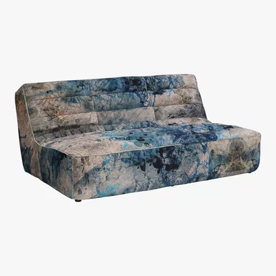 Barker and Stonehouse Timothy Oulton Shabby Sectional 3 Seater Sofa, Faded and Degraded Melting Paisley