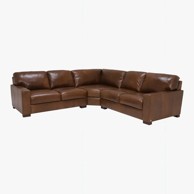Barker and Stonehouse Lorenza Leather Square Corner Sofa, Fibre Seats