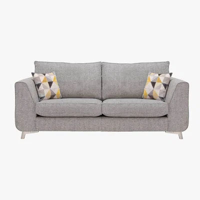 Barker and Stonehouse Daxon Standard Back 3 Seater Sofa, Silver Larson Plain