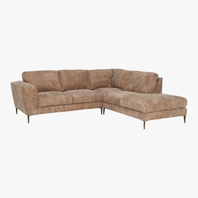 Barker and Stonehouse New Troy Right Hand Facing Leather Chaise Sofa