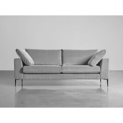 Cox and Cox Milano Midi Sofa Swedish Grey Cotton Velvet
