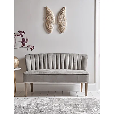 Cox and Cox Fluted Velvet Sofa - Grey