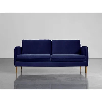 Cox and Cox Scandi Midi Sofa Navy Cotton Velvet