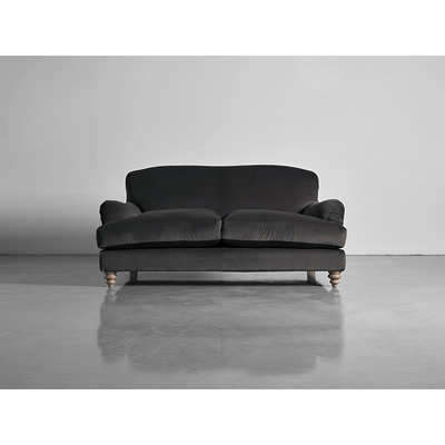 Cox and Cox Cosy Petite Sofa Slate Cotton Velvet