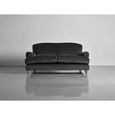 Cox and Cox Cosy Petite Sofa Slate Cotton Velvet