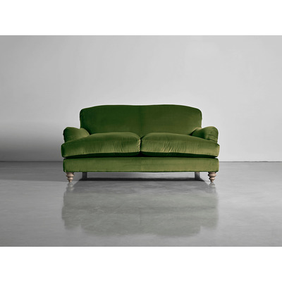 Cox and Cox Cosy Petite Sofa Moss Cotton Velvet