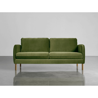 Cox and Cox Scandi Midi Sofa Moss Cotton Velvet