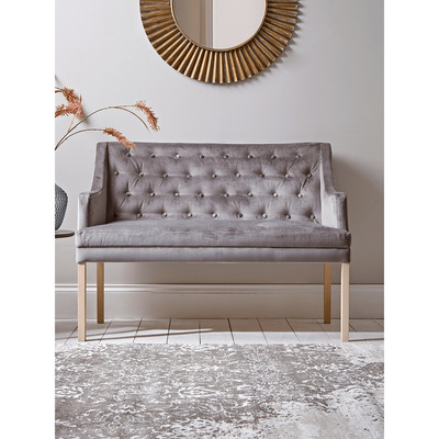 Cox and Cox NEW Lisbet Occasional Sofa - Grey Velvet