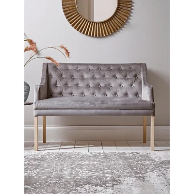 Cox and Cox NEW Lisbet Occasional Sofa - Grey Velvet
