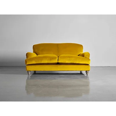 Cox and Cox Cosy Midi Sofa Gold Cotton Velvet
