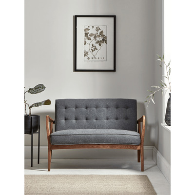 Cox and Cox Mid Century Sofa - Linen