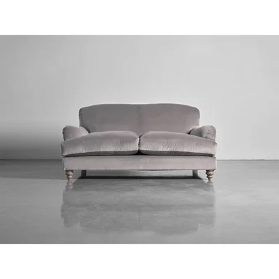 Cox and Cox Cosy Midi Sofa Swedish Grey Cotton Velvet