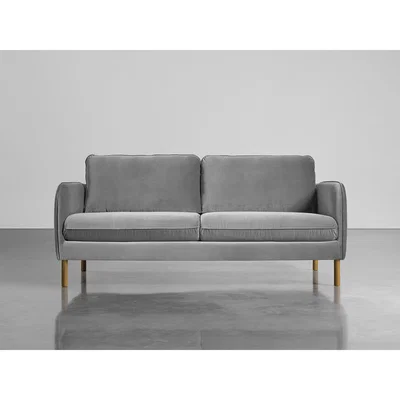Cox and Cox Scandi Petite Sofa Swedish Grey Cotton Velvet