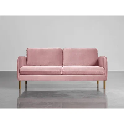 Cox and Cox Scandi Petite Sofa Blush Cotton Velvet