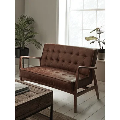 Cox and Cox Mid Century Sofa - Leather
