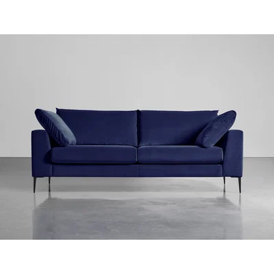 Cox and Cox Milano Midi Sofa Navy Cotton Velvet