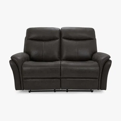 Dunelm Monte Faux Suede Reclining 2 Seater Sofa - Grey Grey
