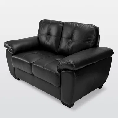Dunelm Brisbane 2 Seater Leather Sofa Black