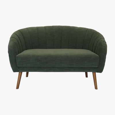 Dunelm Romilly Chenille 2 Seater Sofa - Bottle Green Green