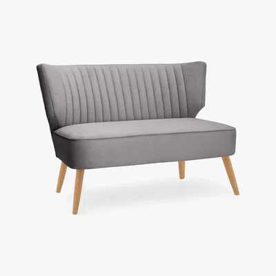 Dunelm Eva 2 Seater Cocktail Sofa - Light Grey Light Grey