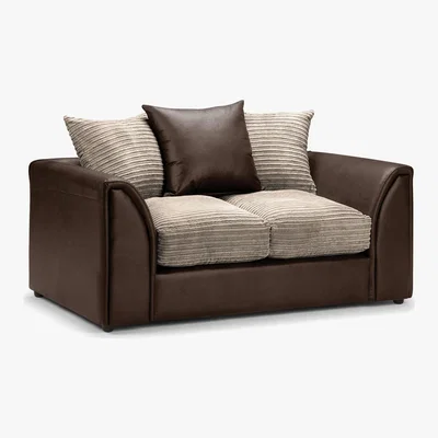 Dunelm Byron 2 Seater Sofa Brown Beige